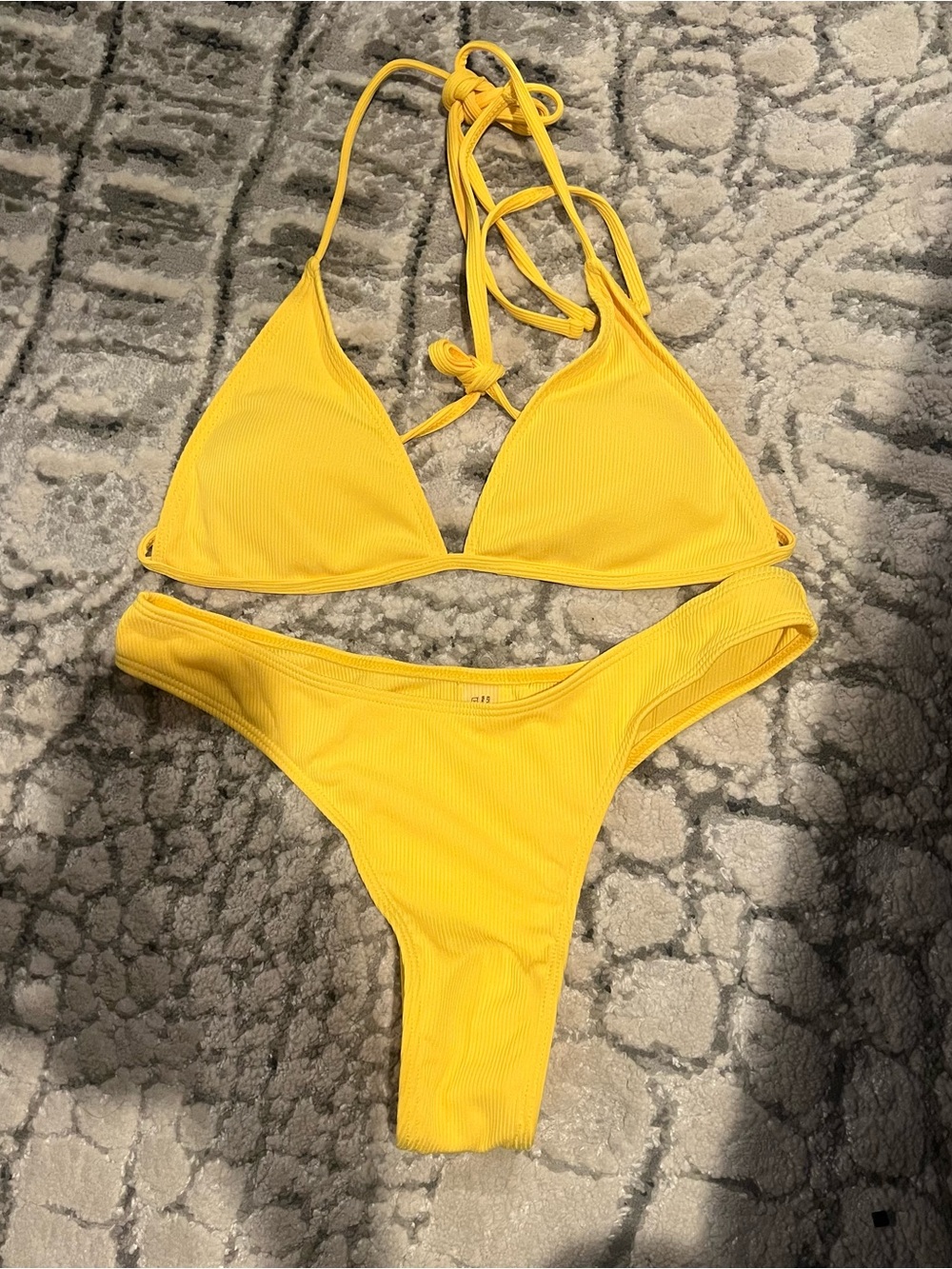 Double Yellow Triangle Two Piece Swimsuit